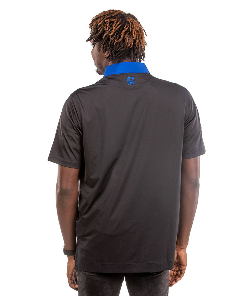 Men's Solid + Spiral Print Trim Lisle Self Collar Golf Shirt